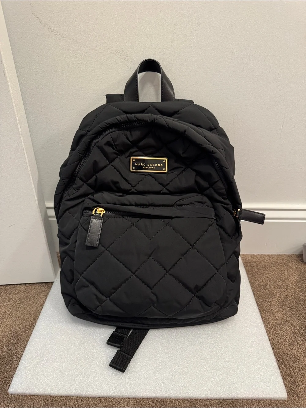 Marc Jacobs Black Quilted Nylon Backpack with Gold Hardware Marc Jacobs M Black/Gold Hardware Women main image 2